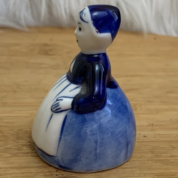 Delft Blue 84 Vintage Blue White 2 1/4" Hand Painted Dutch Porcelain Dinner Bell - Picture 6 of 14